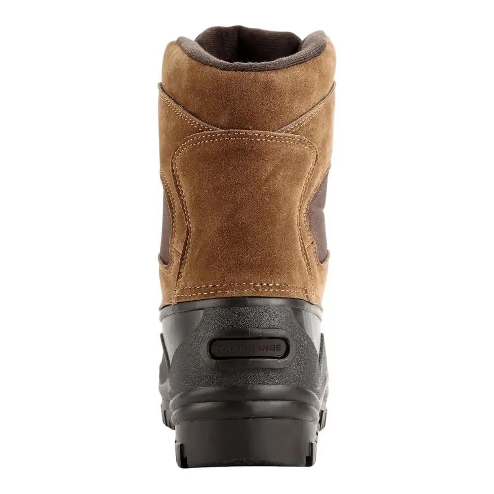 POLAR RANGE Men's Peak Waterproof Cold Weather Snow Boots Brown Size 11